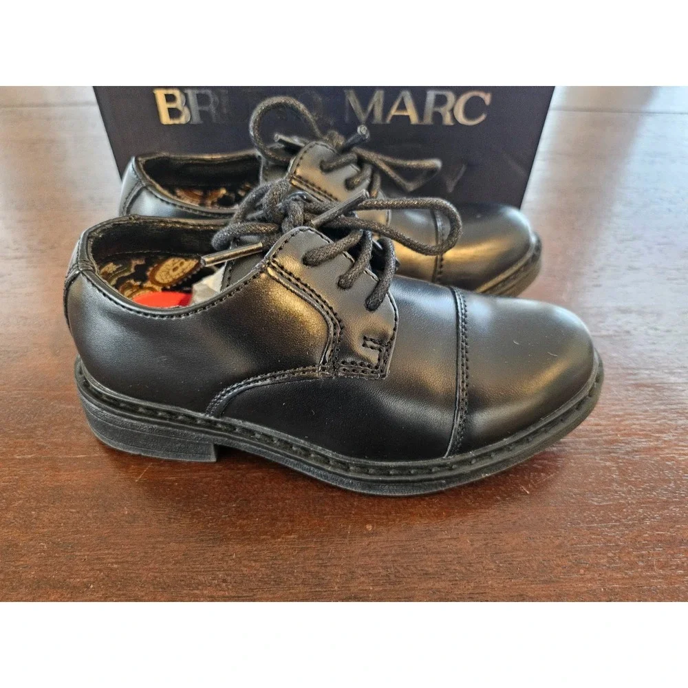 Bruno Marc Boy's Dress Oxford Formal Lace-Up Black‎ Shoes Size 9 New in box